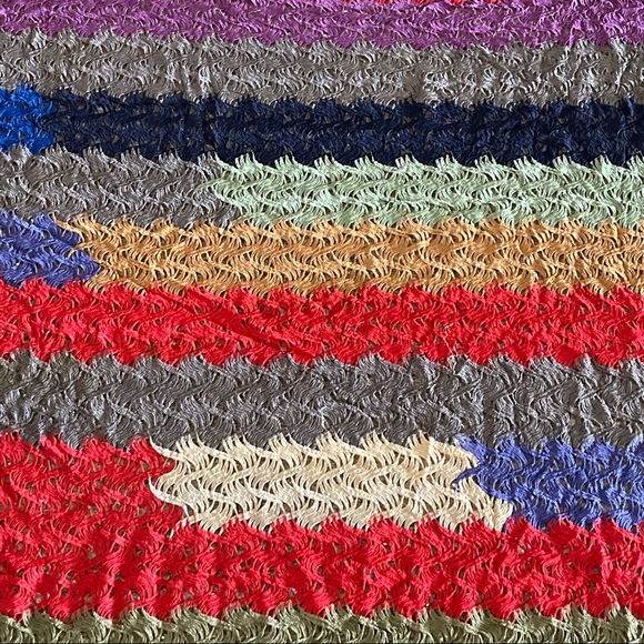 Multicolor Knit Striped Poly Print Fabric - Picture 7 of 7